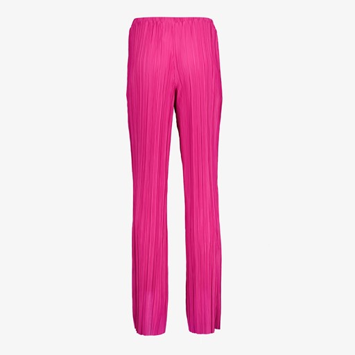 Dames plissé pantalon roze