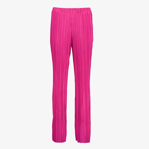 Dames plissé pantalon roze