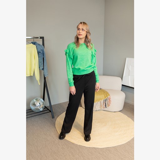 Dames trui met ruches groen