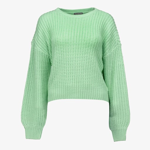 Gebreide dames trui groen