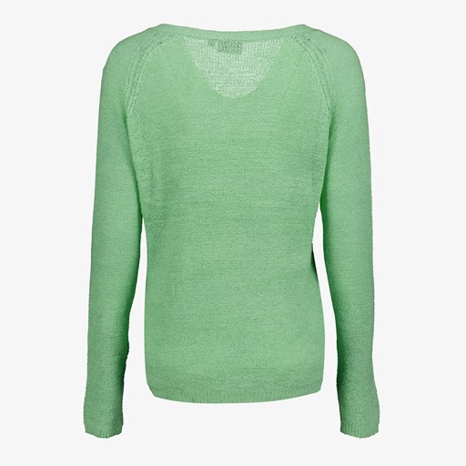 Dames trui groen met V-hals