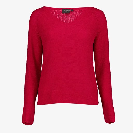 Dames trui roze met V-hals