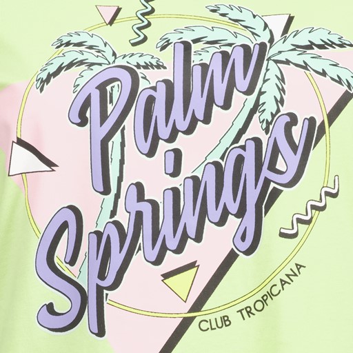 Dames T-shirt met zomers opdruk groen