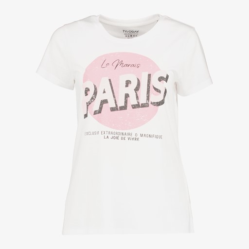 Dames T-shirt met tekstopdruk wit