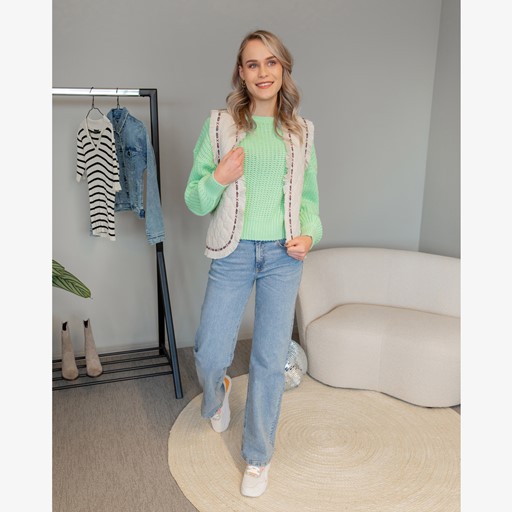 Gebreide dames trui groen