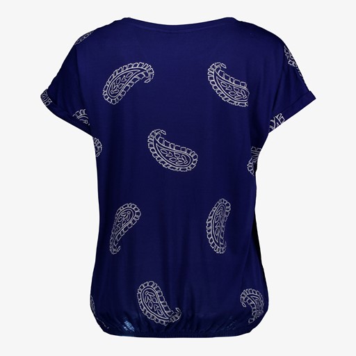 Dames T-shirt blauw met paisley print