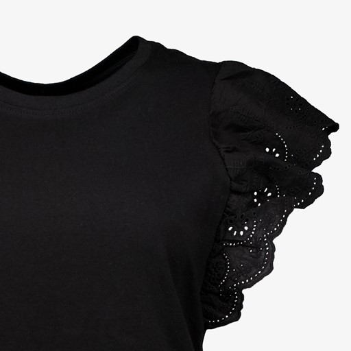 Dames top zwart met vlindermouwen