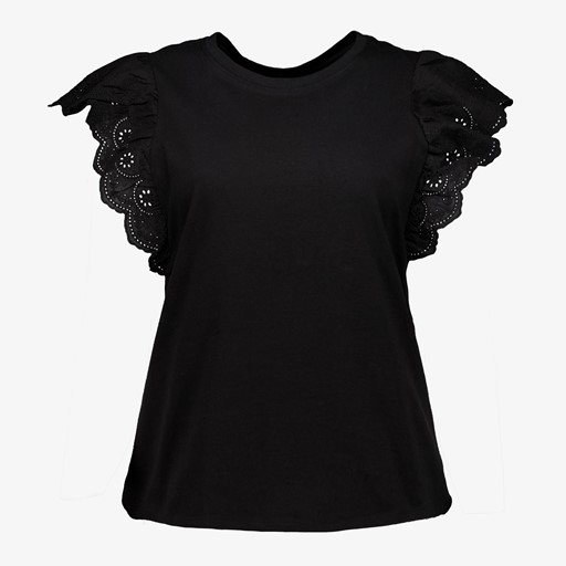 Dames top zwart met vlindermouwen