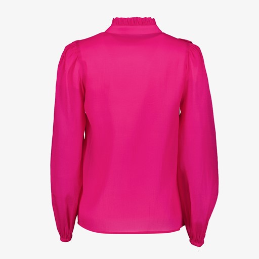 Dames blouse met ruches roze