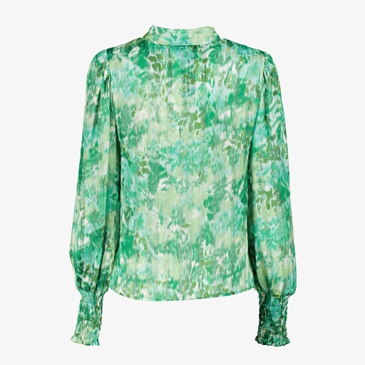 Dames blouse groen met print