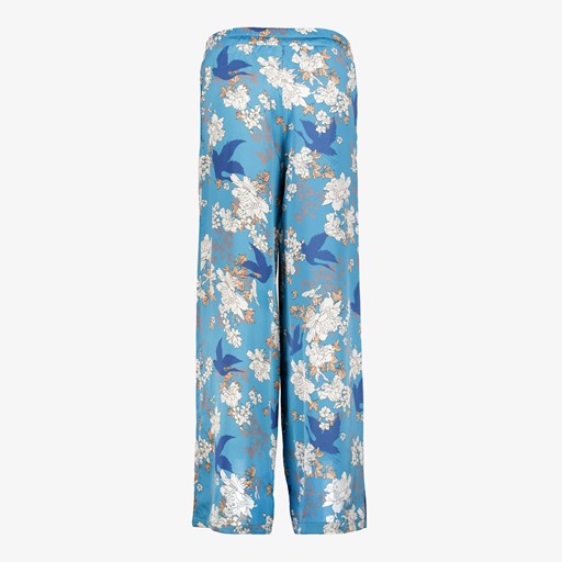 Dames pantalon blauw met print