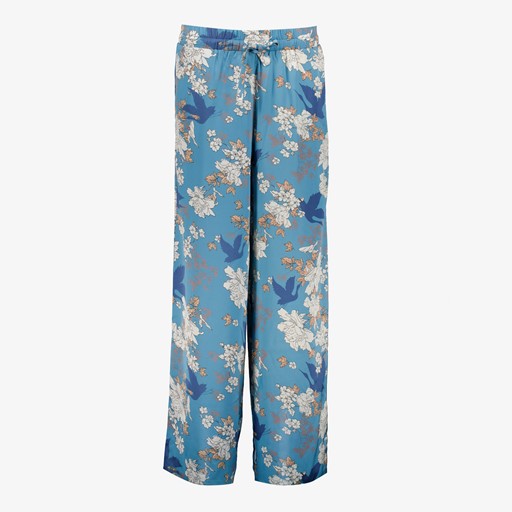 Dames pantalon blauw met print