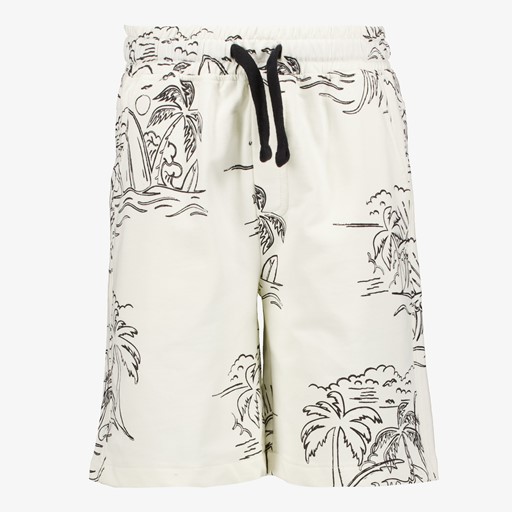 Jongens short beige met palmbomen