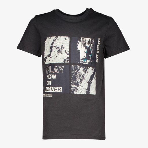 Jongens T-shirt zwart met skater