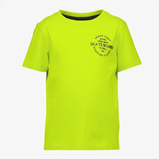 Jongens T-shirt geel met backprint