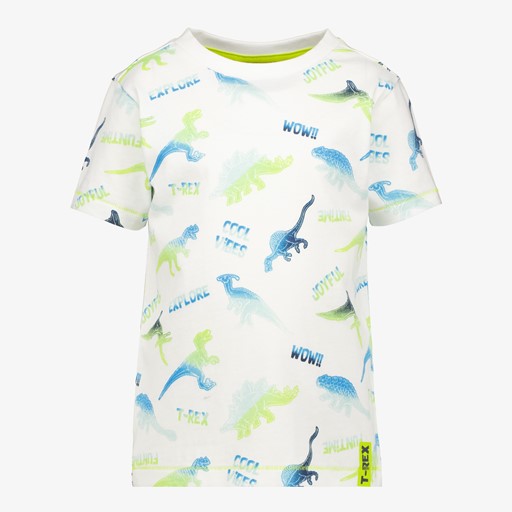 Jongens T-shirt wit met dino