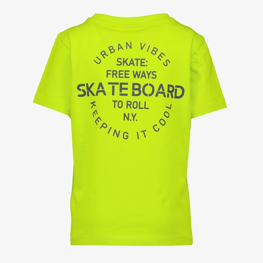 Jongens T-shirt geel met backprint