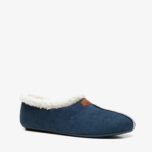 Gevoerde dames pantoffels blauw