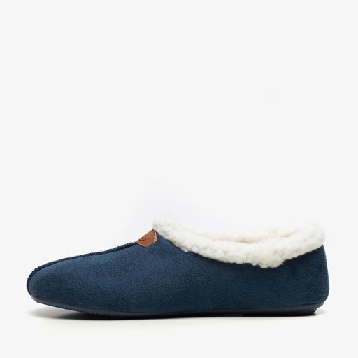Gevoerde dames pantoffels blauw