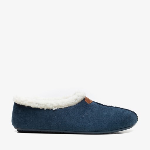 Gevoerde dames pantoffels blauw