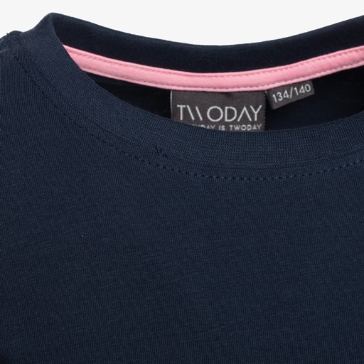 Meisjes basic T-shirt blauw