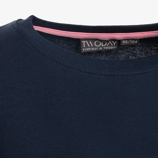 Meisjes basic T-shirt blauw