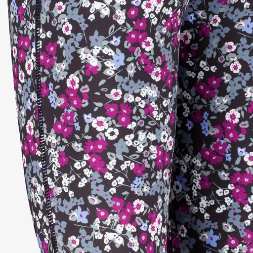 Meisjes sportlegging zwart met bloemenprint