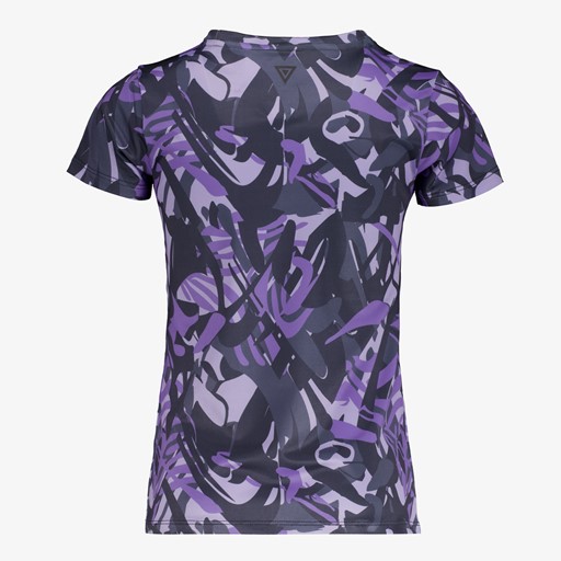 Dry sport meisjes T-shirt paars met print