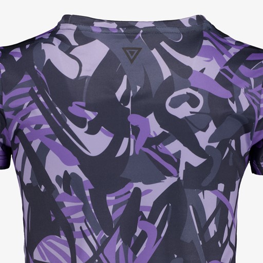 Dry sport meisjes T-shirt paars met print