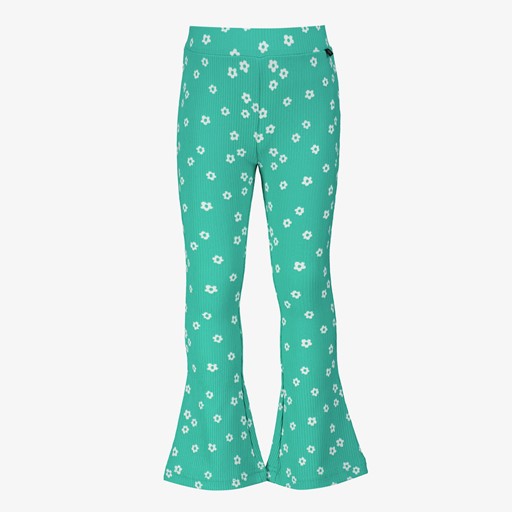 Flared meisjes broek met bloemenprint