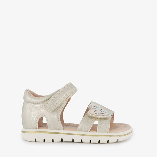Meisjes sandalen met hartjes goud