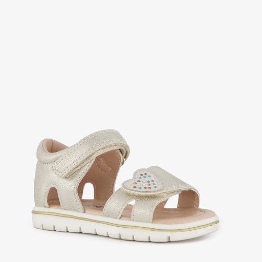 Meisjes sandalen met hartjes goud
