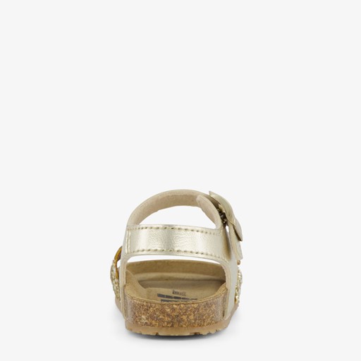 Leren meisjes sandalen met glitter goud