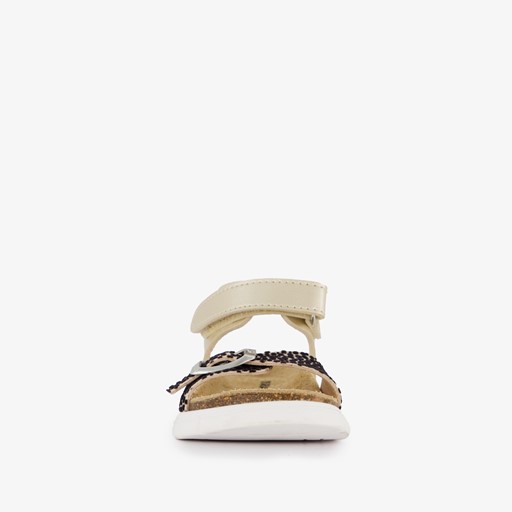 Leren meisjes sandalen cheetah print goud