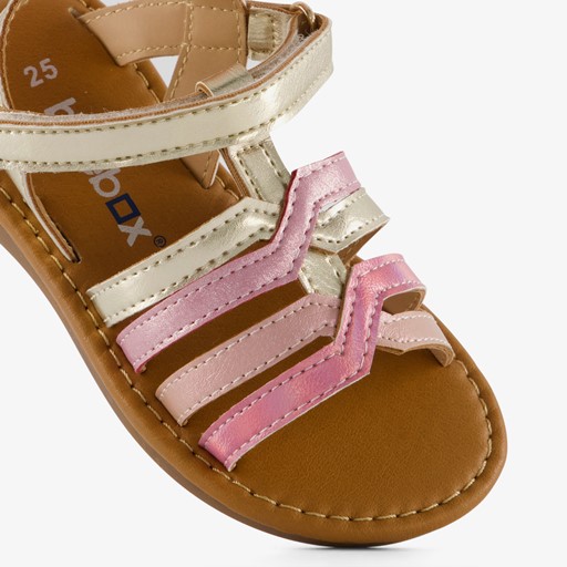 Meisjes sandalen goud roze paars