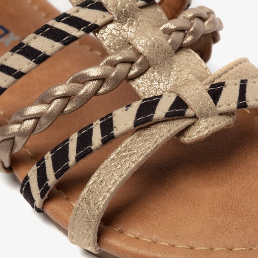 Meisjes sandalen goud zebraprint