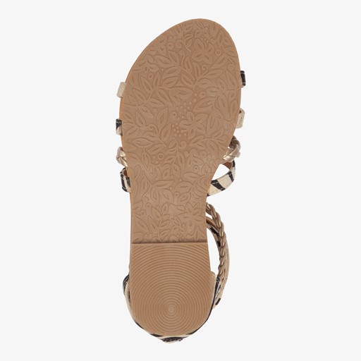 Meisjes sandalen goud zebraprint