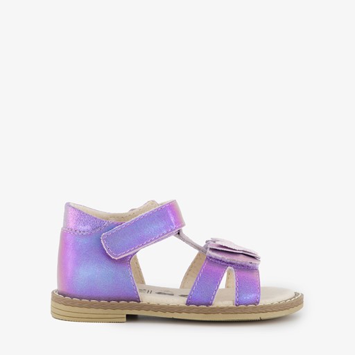 Leren meisjes sandalen metallic paars