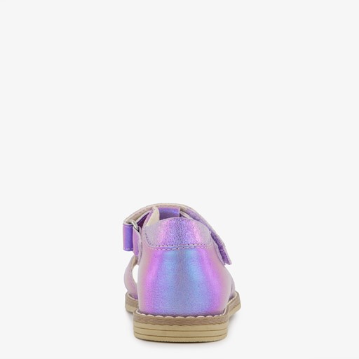Leren meisjes sandalen metallic paars