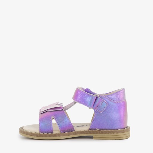Leren meisjes sandalen metallic paars