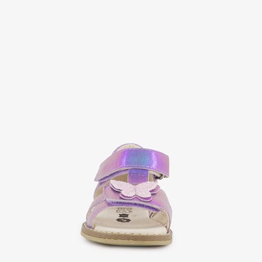 Leren meisjes sandalen metallic paars