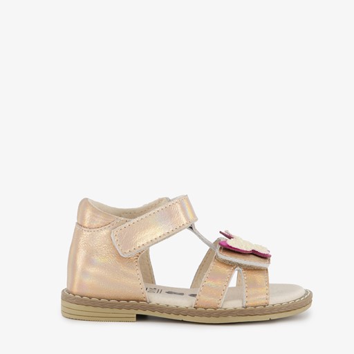 Leren meisjes sandalen metallic roze