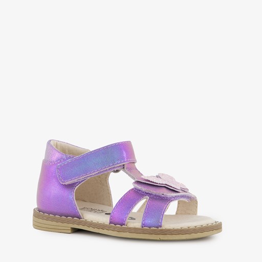 Leren meisjes sandalen metallic paars