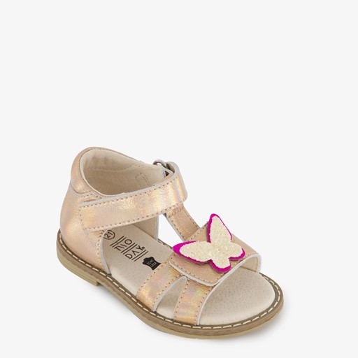 Leren meisjes sandalen metallic roze