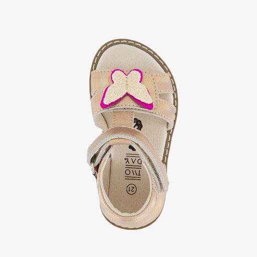 Leren meisjes sandalen metallic roze