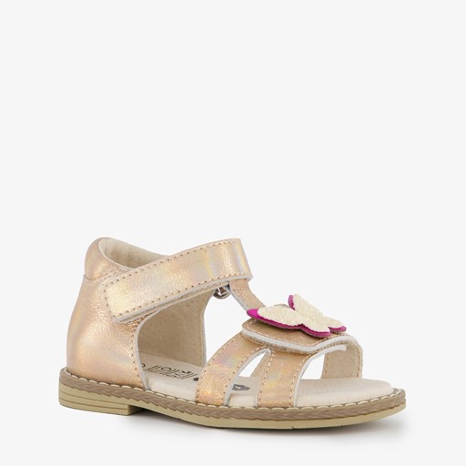 Leren meisjes sandalen metallic roze