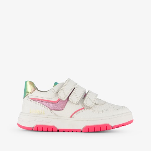 Leren meisjes sneakers wit roze