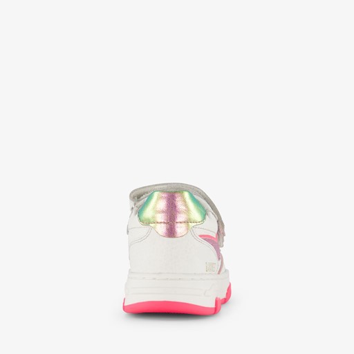 Leren meisjes sneakers wit roze