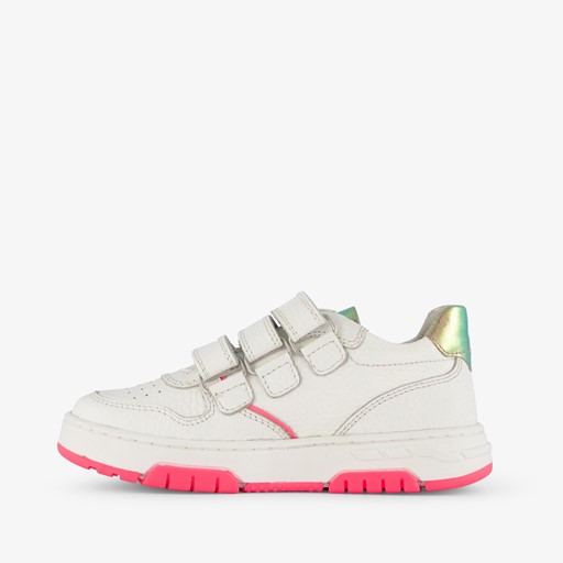Leren meisjes sneakers wit roze