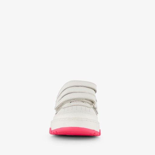 Leren meisjes sneakers wit roze
